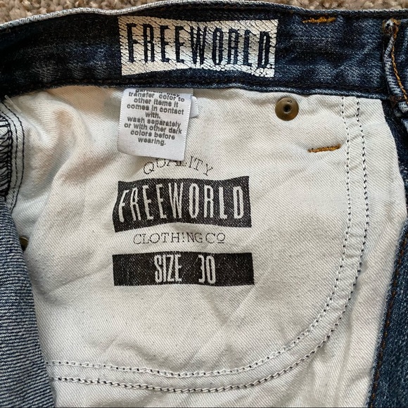 FREEWORLD Jeans men 30 Straight Leg Jeans NIGHT TRAIN REGULAR Denim Blue Jeans - Picture 9 of 9